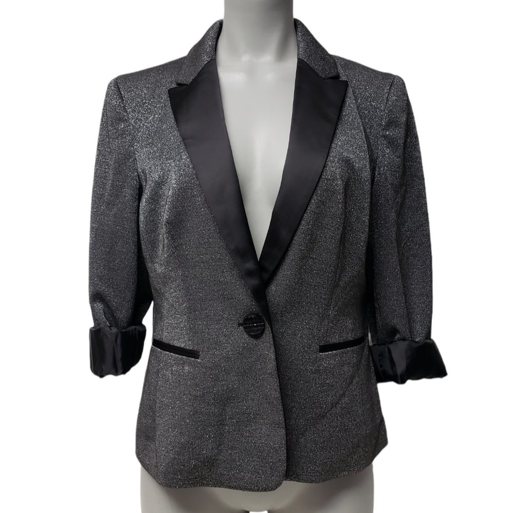 Nipon Boutique Metallic Gray Blazer . Size 12 - image 1